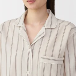Clearance Muji Conjunto de pijama de manga larga de gasa doble para mujer