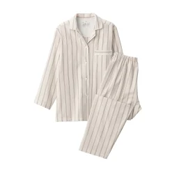 Clearance Muji Conjunto de pijama de manga larga de gasa doble para mujer