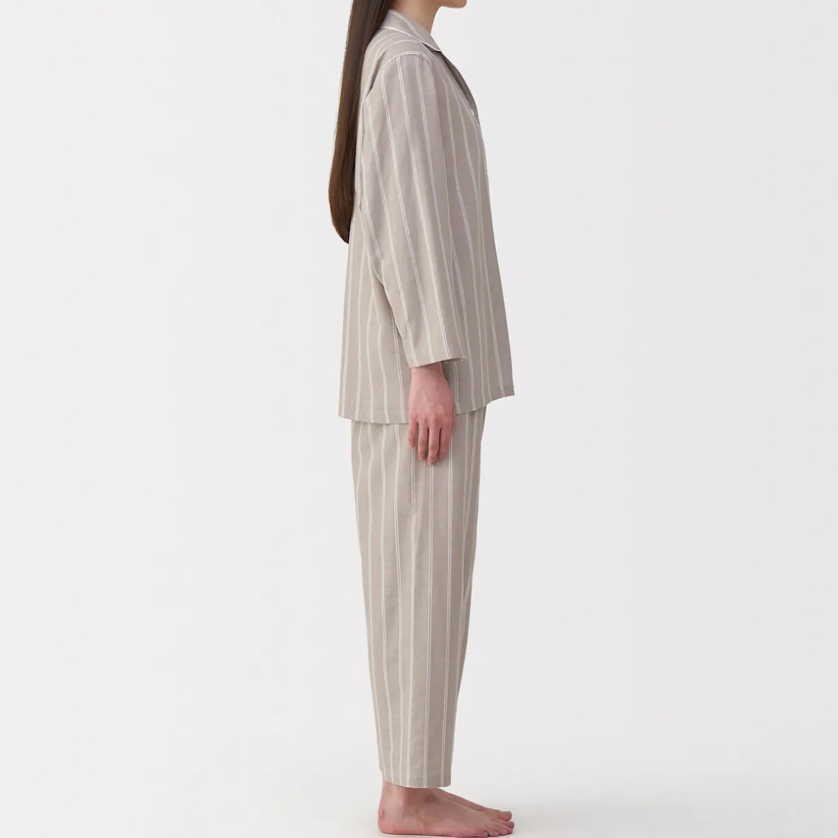 Clearance Muji Conjunto de pijama de manga larga de gasa doble para mujer