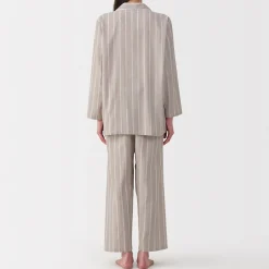 Clearance Muji Conjunto de pijama de manga larga de gasa doble para mujer