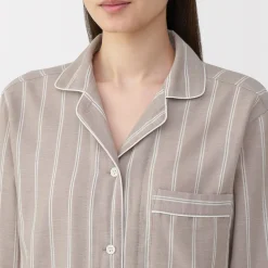 Clearance Muji Conjunto de pijama de manga larga de gasa doble para mujer