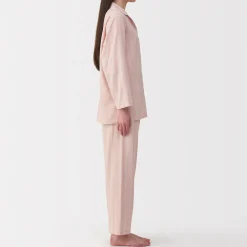 Clearance Muji Conjunto de pijama de manga larga de gasa doble para mujer