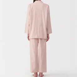 Clearance Muji Conjunto de pijama de manga larga de gasa doble para mujer