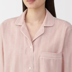 Clearance Muji Conjunto de pijama de manga larga de gasa doble para mujer
