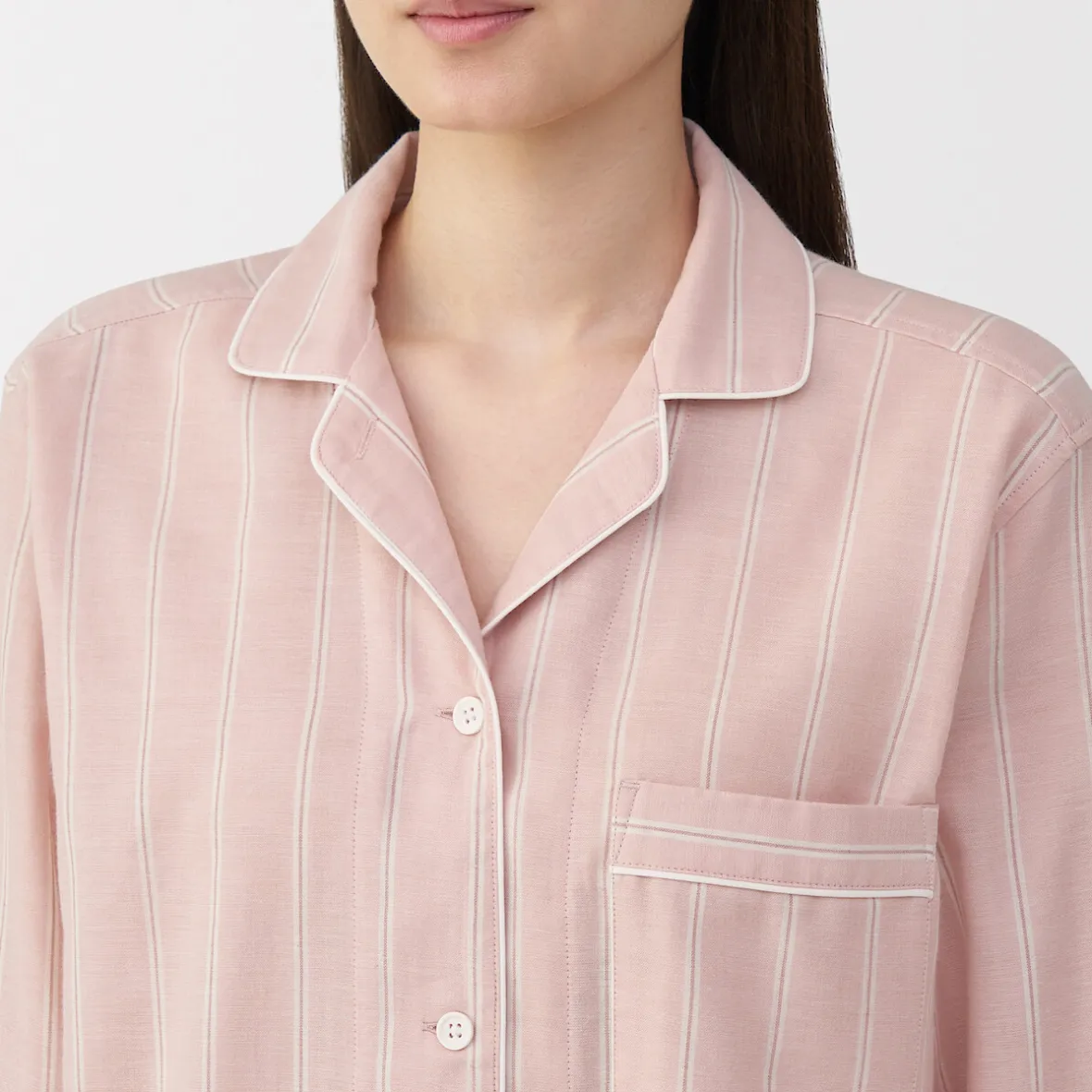 Clearance Muji Conjunto de pijama de manga larga de gasa doble para mujer