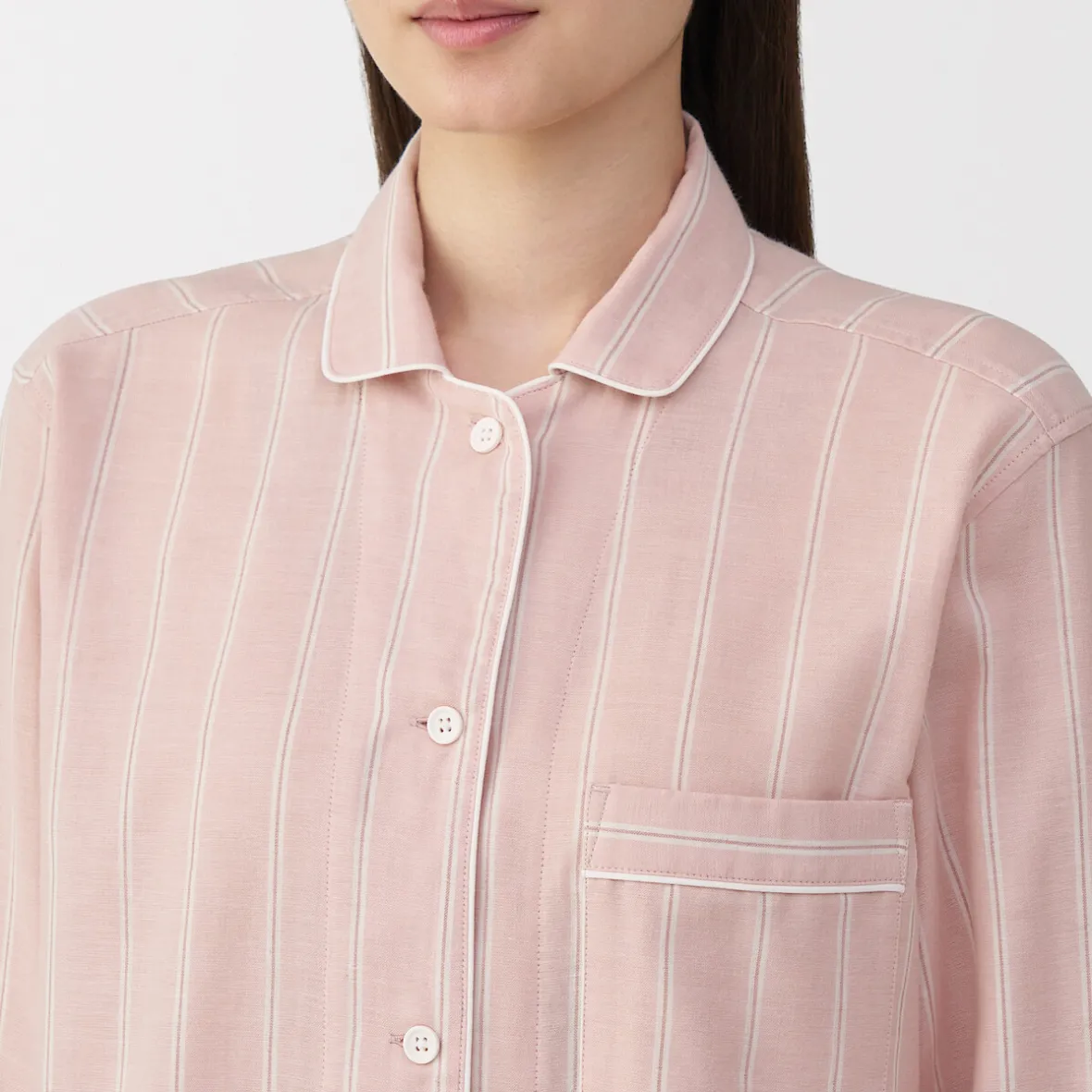 Clearance Muji Conjunto de pijama de manga larga de gasa doble para mujer