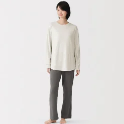 Clearance Muji Conjunto de pijama de manga larga en mezcla de lyocell para mujer