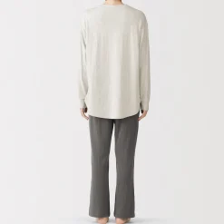 Clearance Muji Conjunto de pijama de manga larga en mezcla de lyocell para mujer