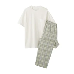 Online Muji Conjunto para estar en casa con pantalón de doble gasa para hombre