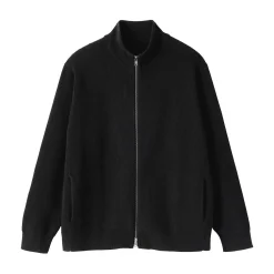 Best Muji Cárdigan acanalado con cremallera en mezcla de algodón para hombre
