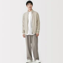 Best Muji Cárdigan acanalado con cremallera en mezcla de algodón para hombre