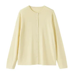 Online Muji Cárdigan con cuello redondo de mezcla de fibras de soja para mujer