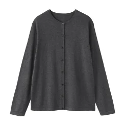 Online Muji Cárdigan con cuello redondo de mezcla de fibras de soja para mujer