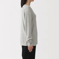 Online Muji Cárdigan con cuello redondo de mezcla de fibras de soja para mujer