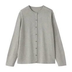 Online Muji Cárdigan con cuello redondo de mezcla de fibras de soja para mujer