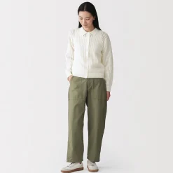 Best Muji Cárdigan de malla de punto de mezcla de algodón para mujer