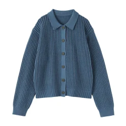 Best Muji Cárdigan de malla de punto de mezcla de algodón para mujer