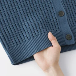 Best Muji Cárdigan de malla de punto de mezcla de algodón para mujer