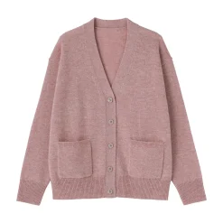 Discount Muji Cárdigan de punto con cuello en V mediano para mujer