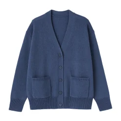 Discount Muji Cárdigan de punto con cuello en V mediano para mujer