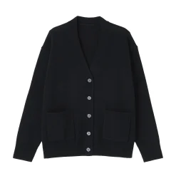 Discount Muji Cárdigan de punto con cuello en V mediano para mujer