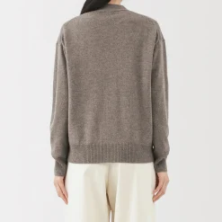 Discount Muji Cárdigan de punto con cuello en V mediano para mujer