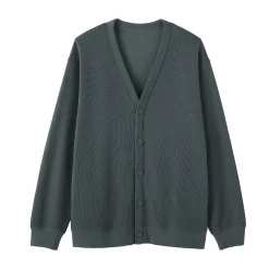 Clearance Muji Cárdigan de punto doble y cuello en V para hombre