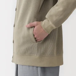 Clearance Muji Cárdigan de punto doble y cuello en V para hombre