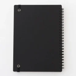 Clearance Muji Cuaderno de papel de doble anillo de alta calidad con goma elástica A5