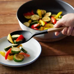 Online Muji Cuchara de cocina de silicona con mango de madera