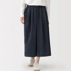 Online Muji Culottes ligeros de tejido vaquero y mezcla de kapok para mujer Azul Marino