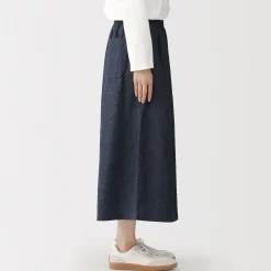 Online Muji Culottes ligeros de tejido vaquero y mezcla de kapok para mujer Azul Marino