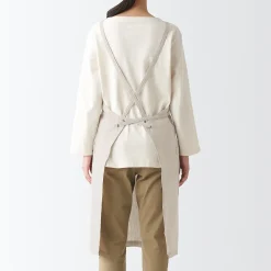 Clearance Muji Delantal cruzado de lino (Beige)