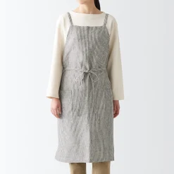 Clearance Muji Delantal cruzado de lino (Beige)
