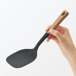 Clearance Muji Espátula y cuchara de cocina de silicona con mango de madera