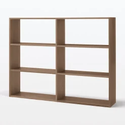 Discount Muji Estantería adicional ancha de nogal con 3 estantes