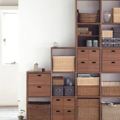 Discount Muji Estantería adicional estrecha de nogal con 2 estantes