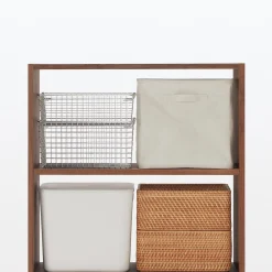 Hot Muji Estantería ancha de nogal con 2 estantes
