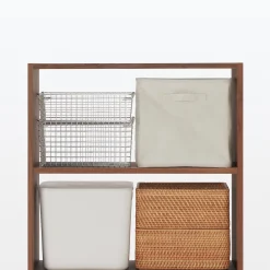Hot Muji Estantería ancha de nogal con 5 estantes