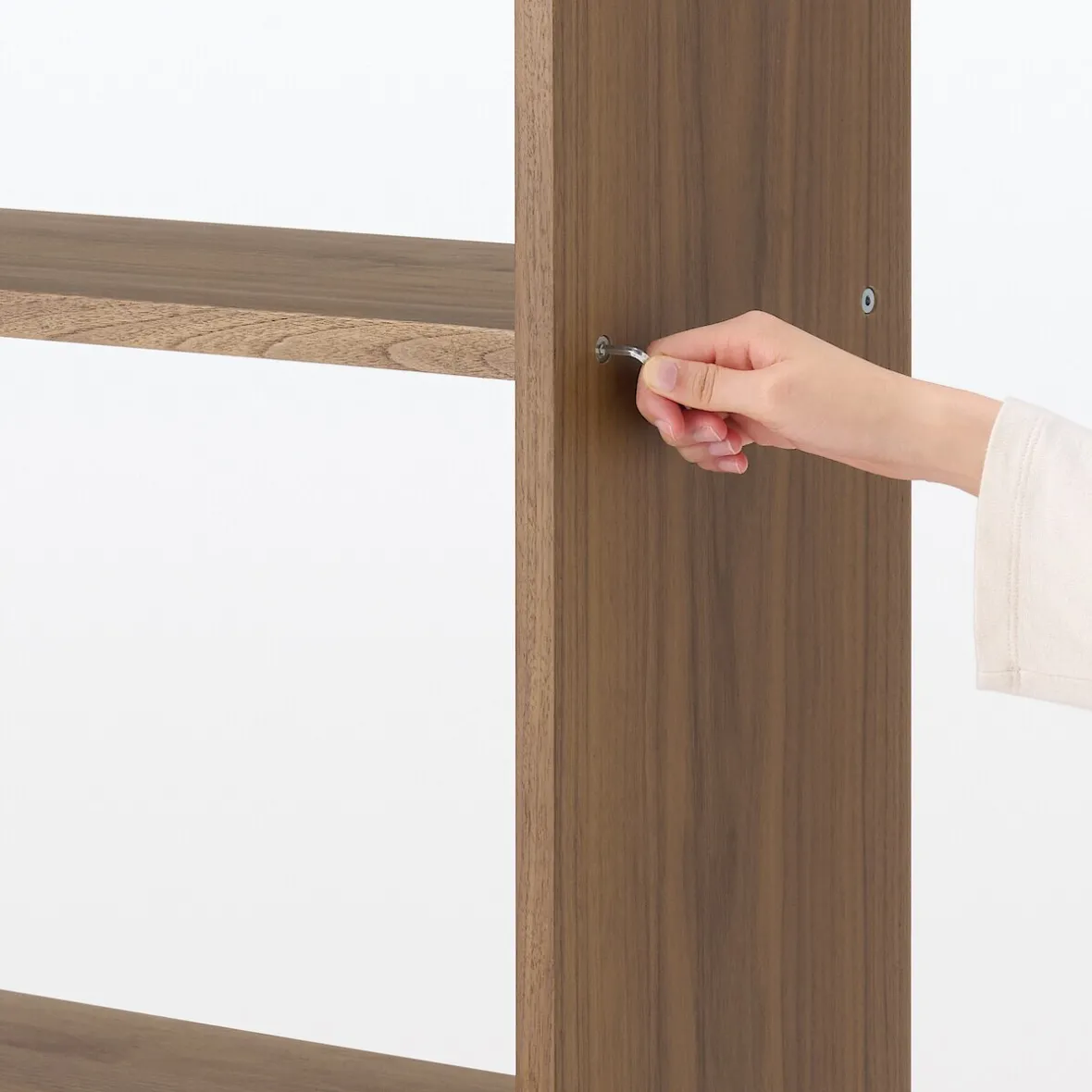 Clearance Muji Estantería ancha de nogal con 3 estantes