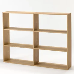 Online Muji Estantería ancha de roble con 3 estantes
