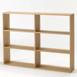 Online Muji Estantería ancha de roble con 3 estantes