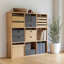 New Muji Estantería estrecha de roble con 3 estantes