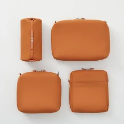 Outlet Muji Estuche Combinations Case de PU ‐ Cilíndrica, Naranja