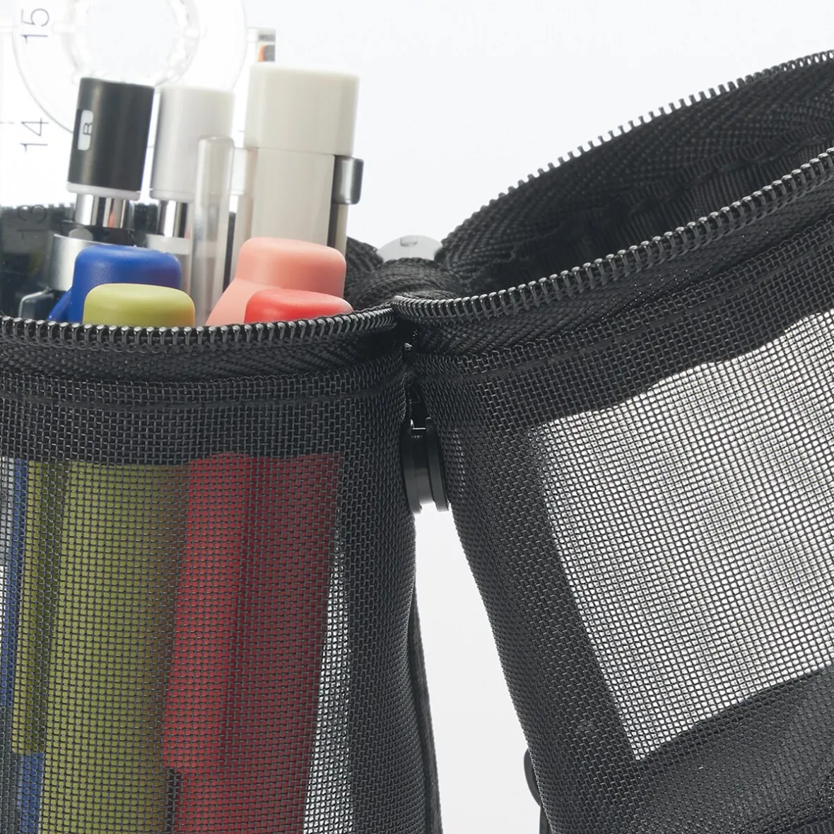Hot Muji Estuche de malla de nailon para bolígrafos Negro