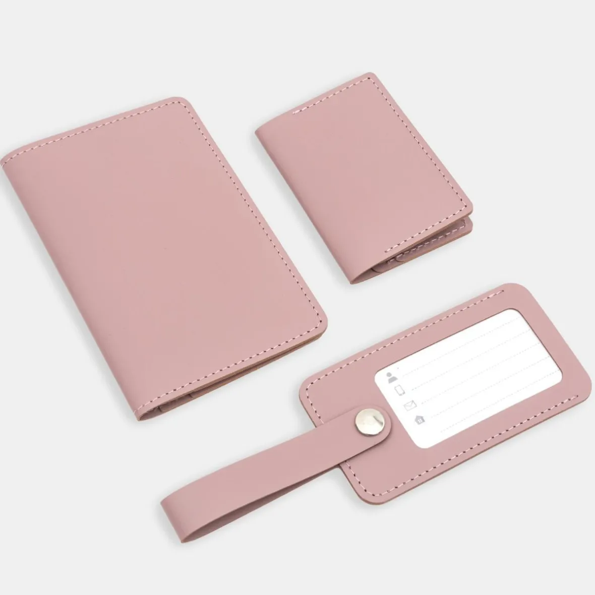 Online Muji Etiqueta de equipaje de cuero reciclado - Rosa