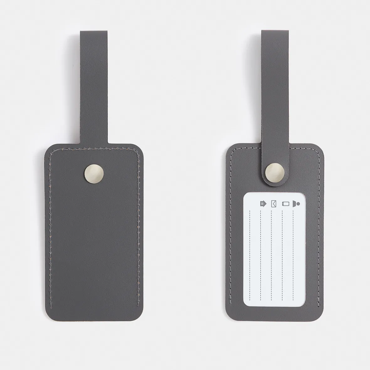 Best Muji Etiqueta de equipaje de cuero reciclado - Graphite