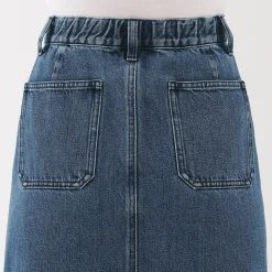 Muji Falda acampanada de mezcla de kapok para mujer