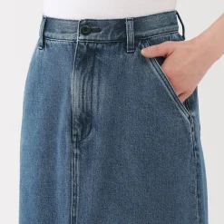 Muji Falda acampanada de mezcla de kapok para mujer