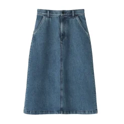 Muji Falda acampanada de mezcla de kapok para mujer